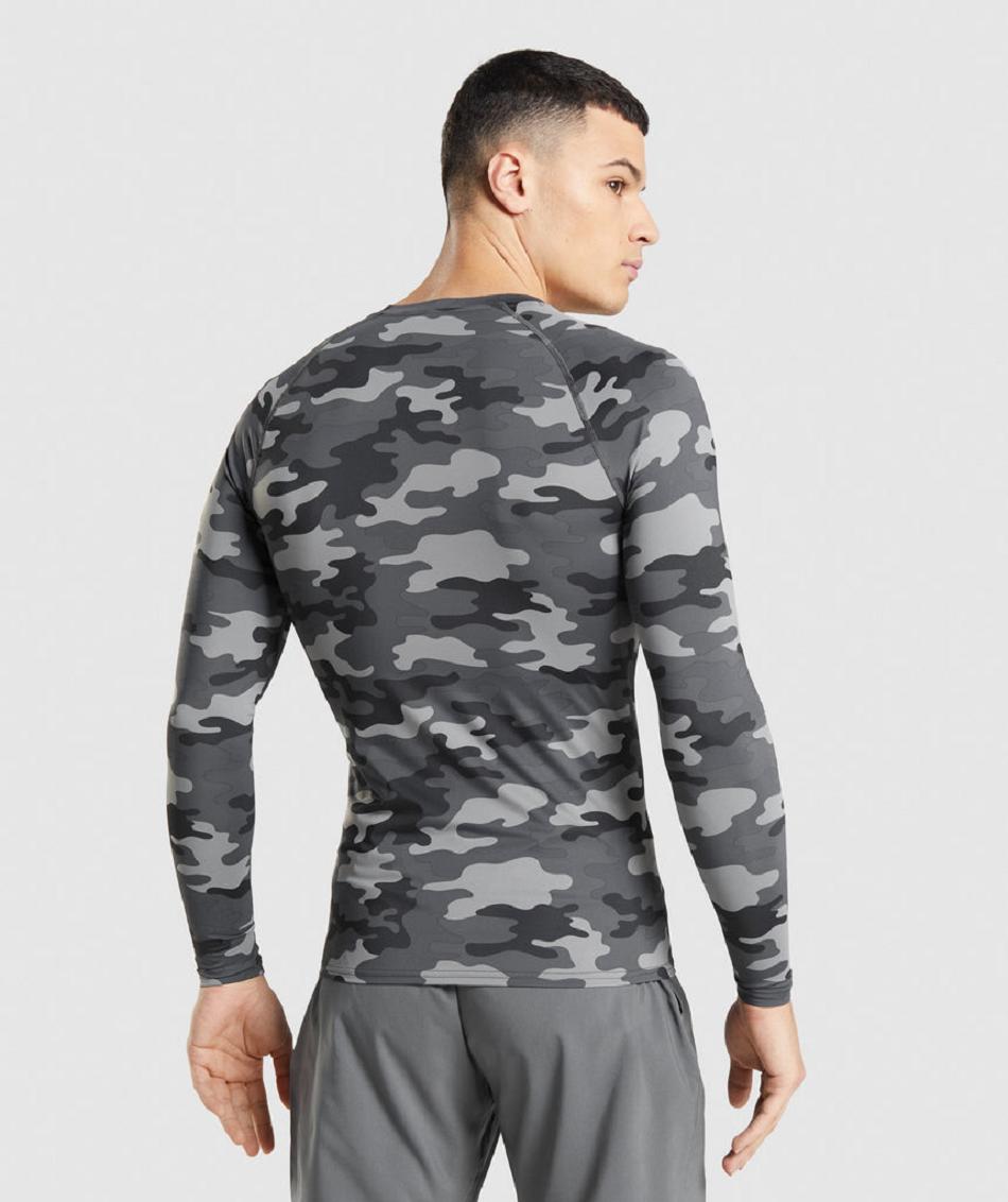 Long Sleeve Męskie Gymshark Element Baselayer Szare | PL 4106SGL